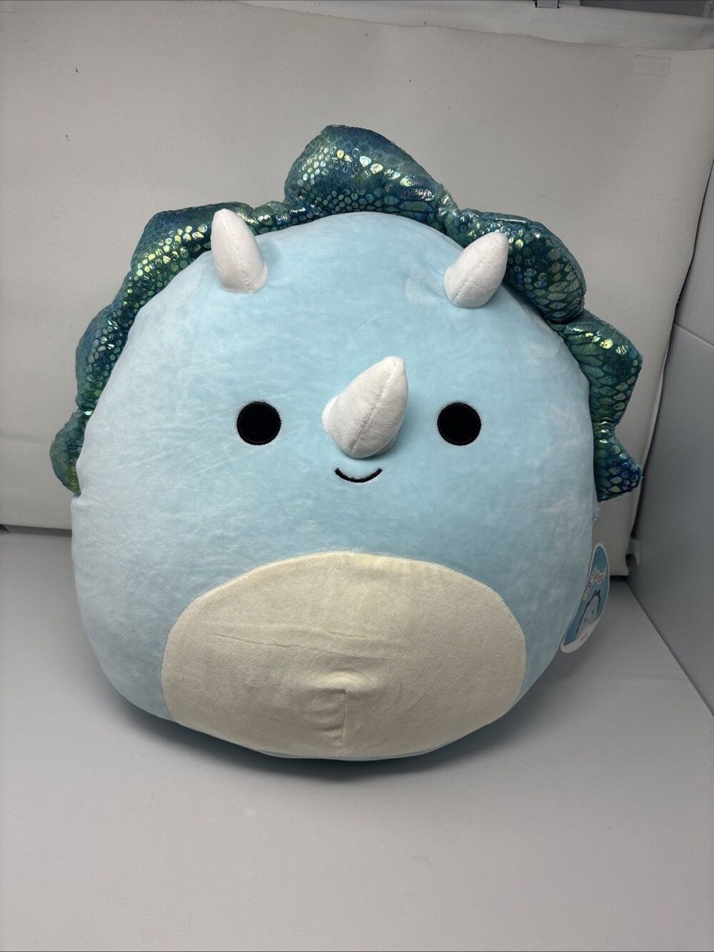 Squishmallows Malik Triceratops Blue Dinosaur Plush NWT 16”